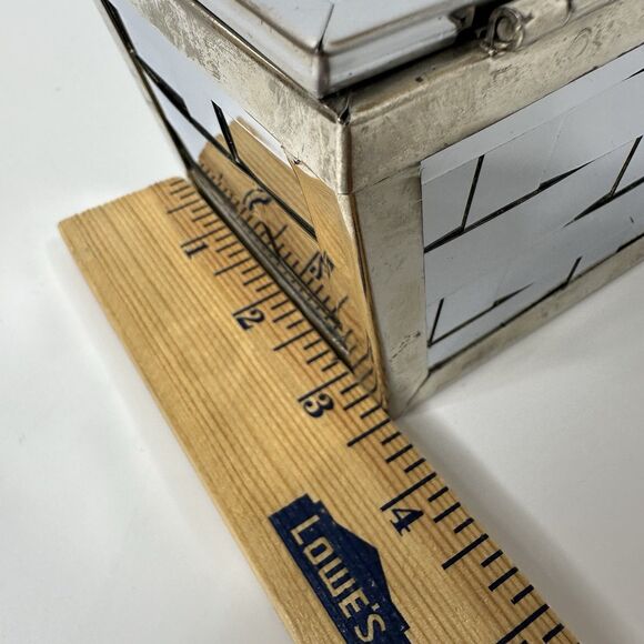 Vintage MCM Box Purse Basket Weave Silver Tone Chrome Metal Handle 50s Handbag - Picture 11 of 16